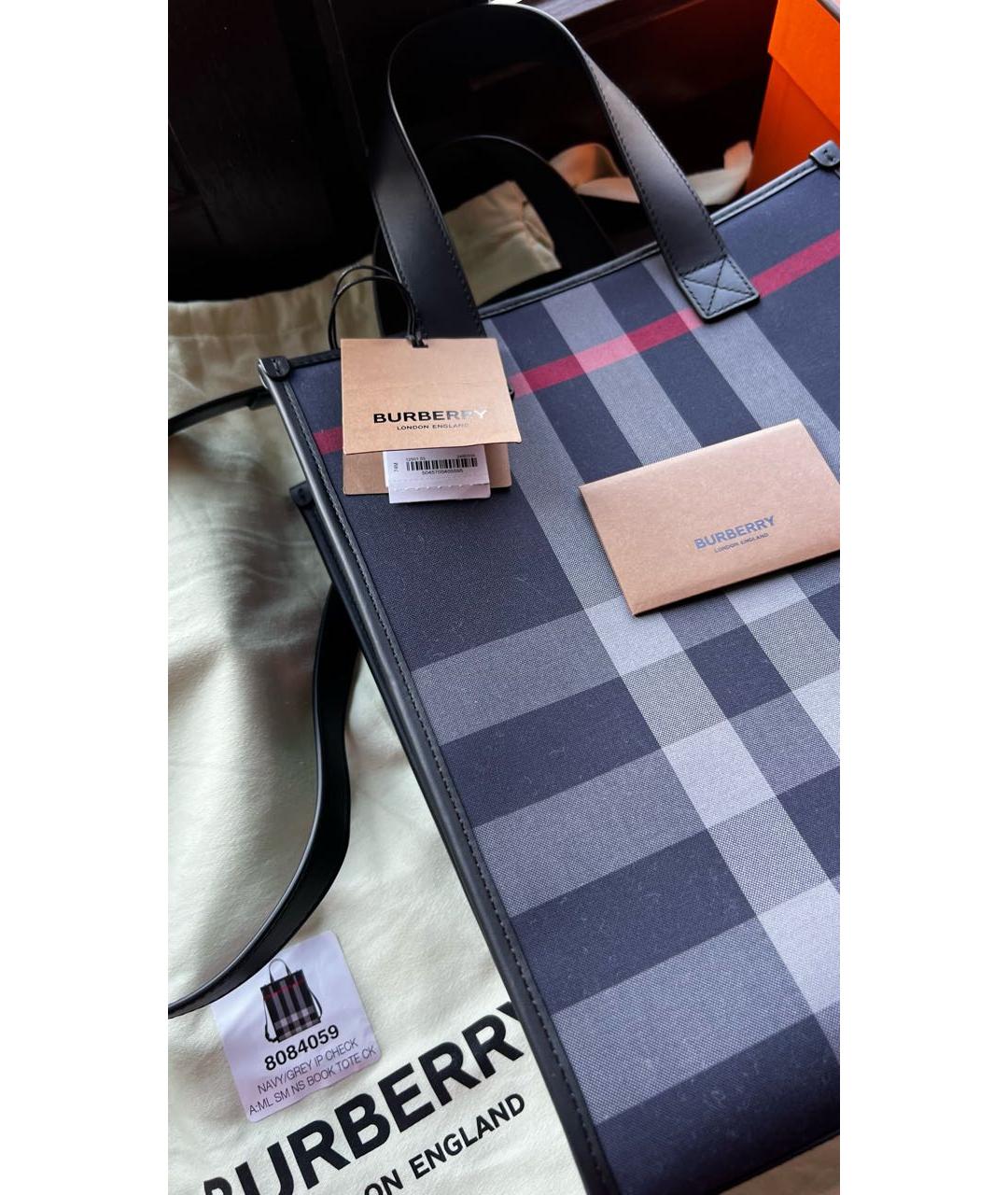 BURBERRY Темно-синяя кожаная сумка на плечо, фото 4