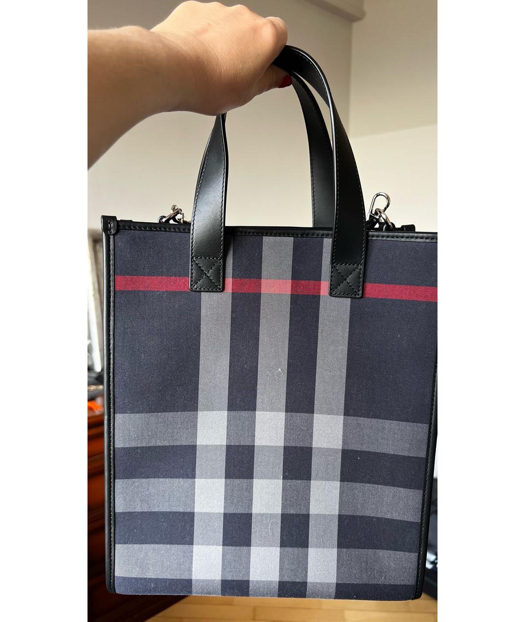 BURBERRY Темно-синяя кожаная сумка на плечо, фото 7