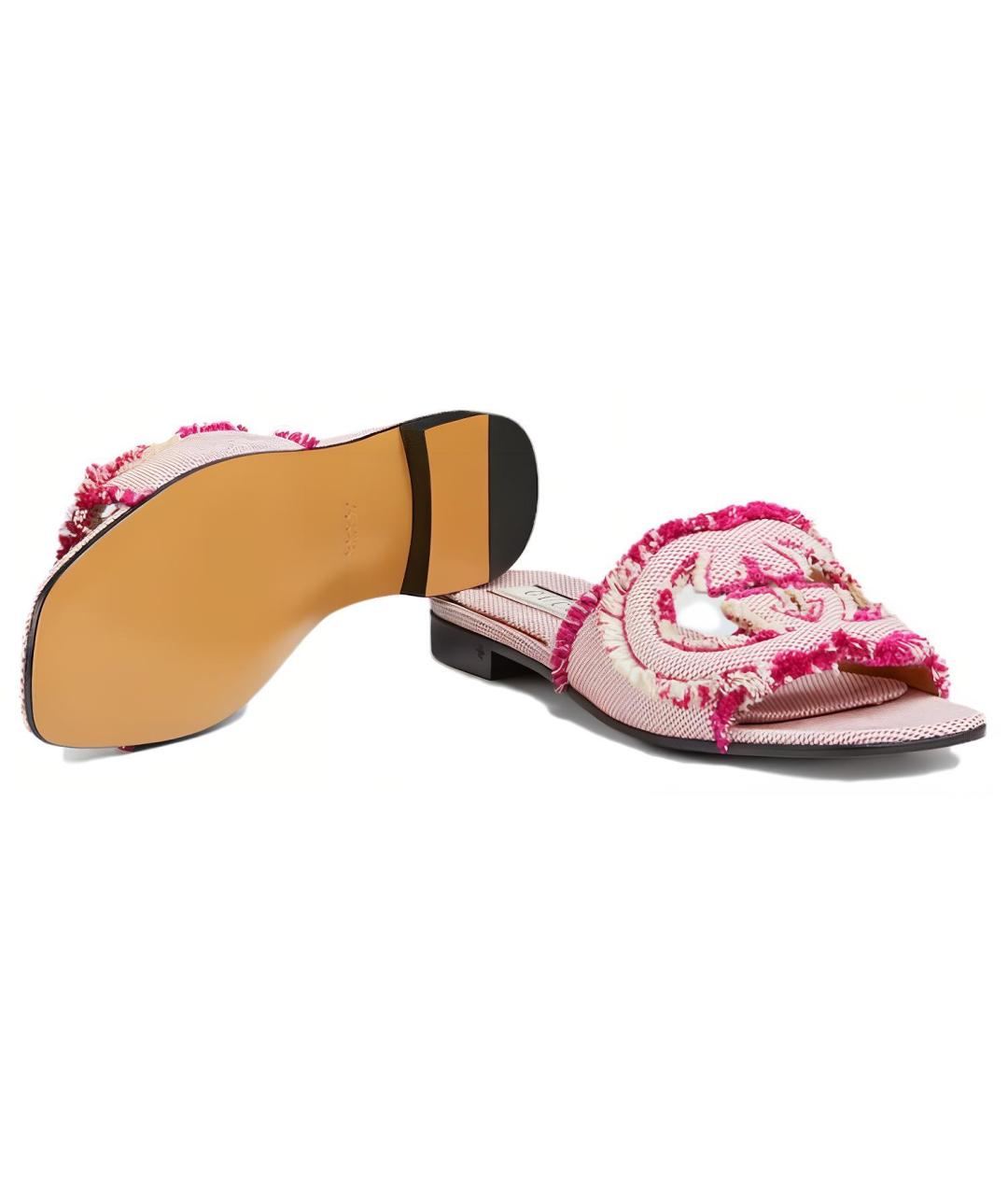 GUCCI Фуксия шлепанцы, фото 6
