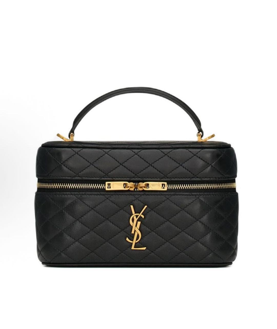 SAINT LAURENT Черная кожаная сумка через плечо, фото 1