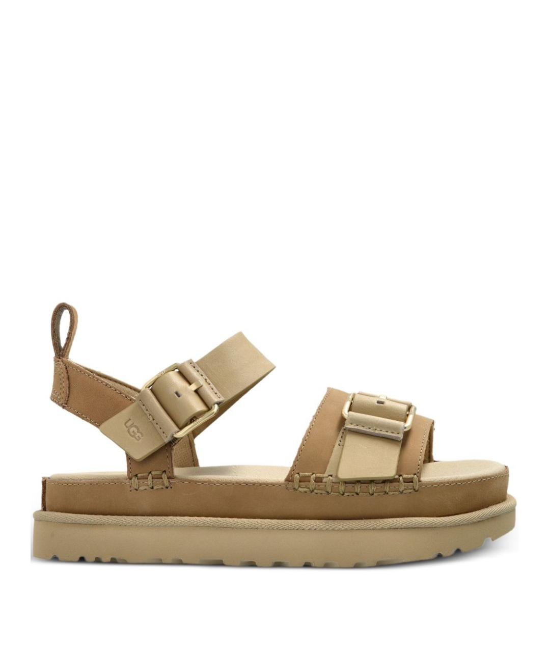 UGG AUSTRALIA Бежевые кожаные сандалии, фото 1