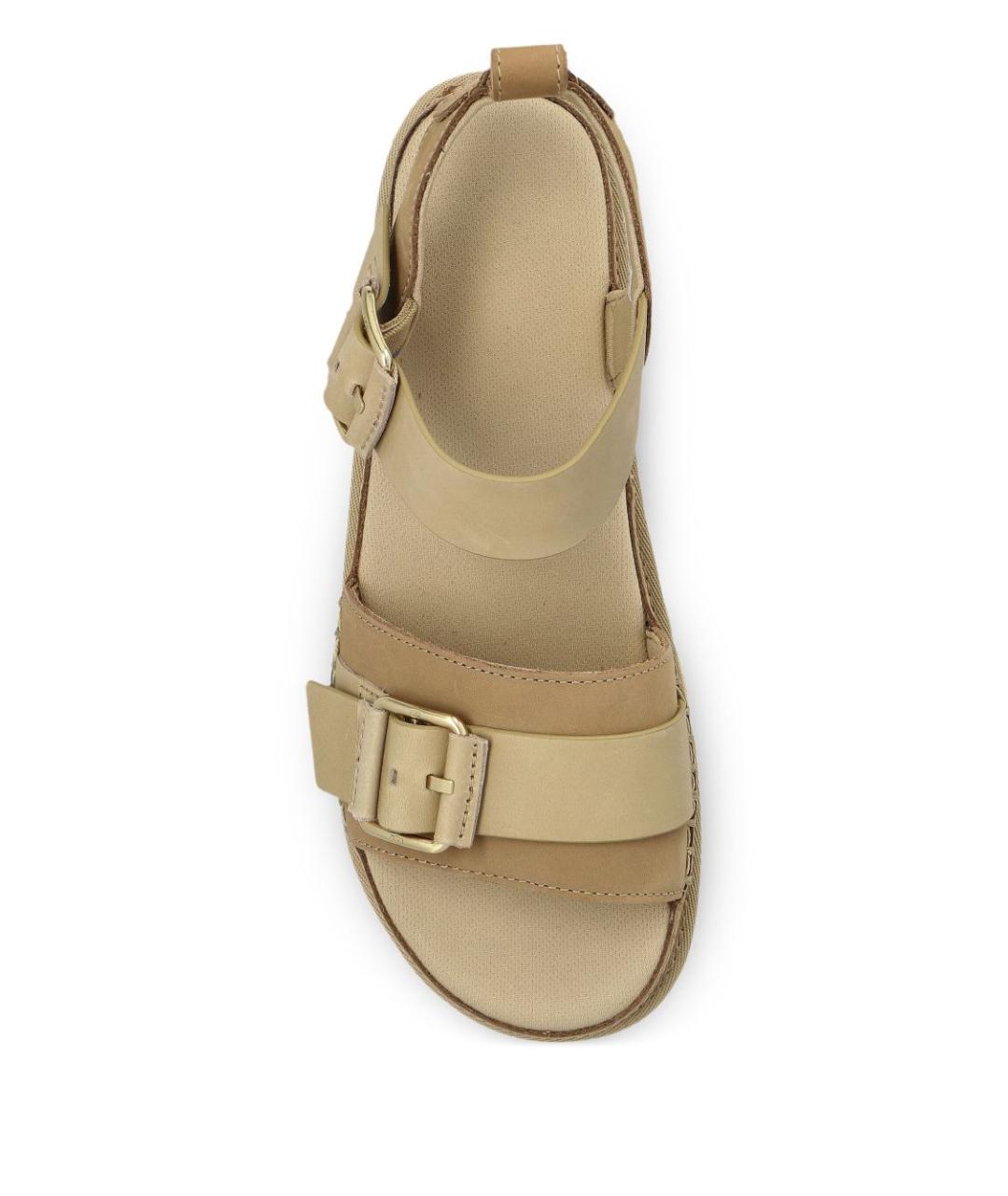 UGG AUSTRALIA Бежевые кожаные сандалии, фото 5