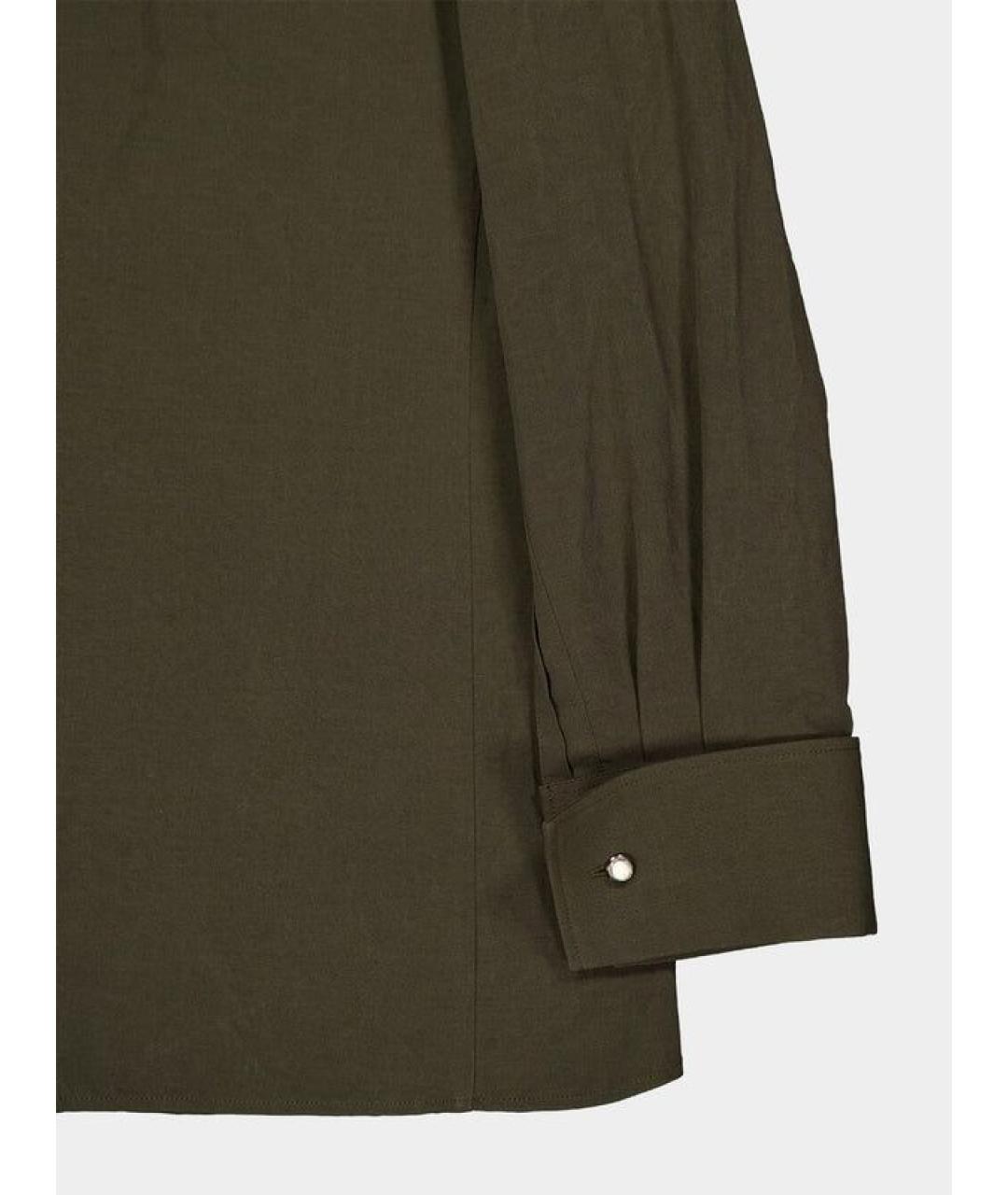 SAINT LAURENT Хаки хлопковая рубашка, фото 4