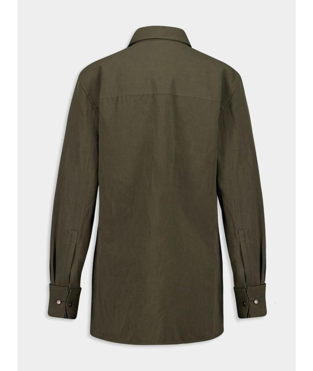 SAINT LAURENT Хаки хлопковая рубашка, фото 2
