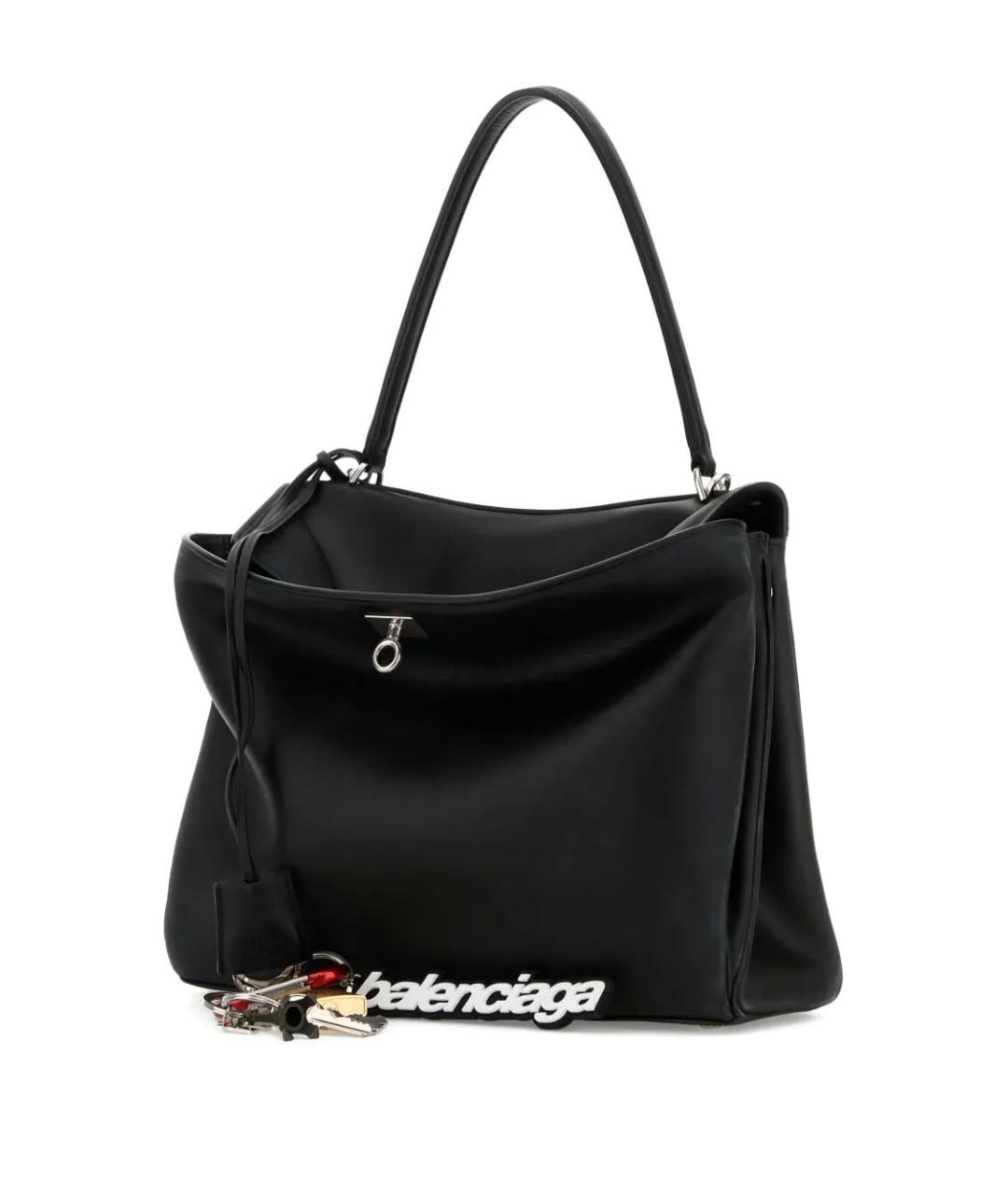 BALENCIAGA Черная кожаная сумка тоут, фото 3