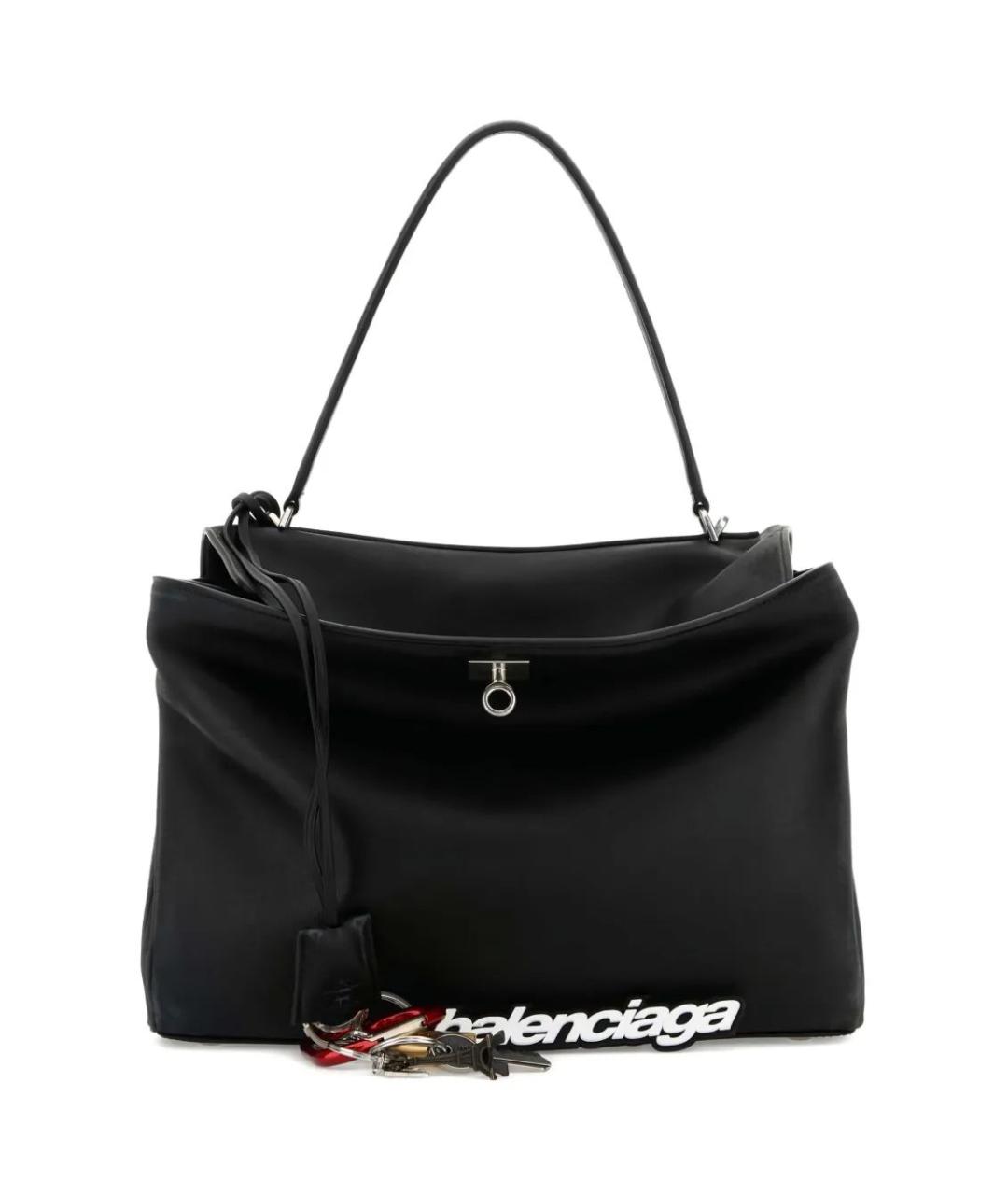 BALENCIAGA Черная кожаная сумка тоут, фото 1