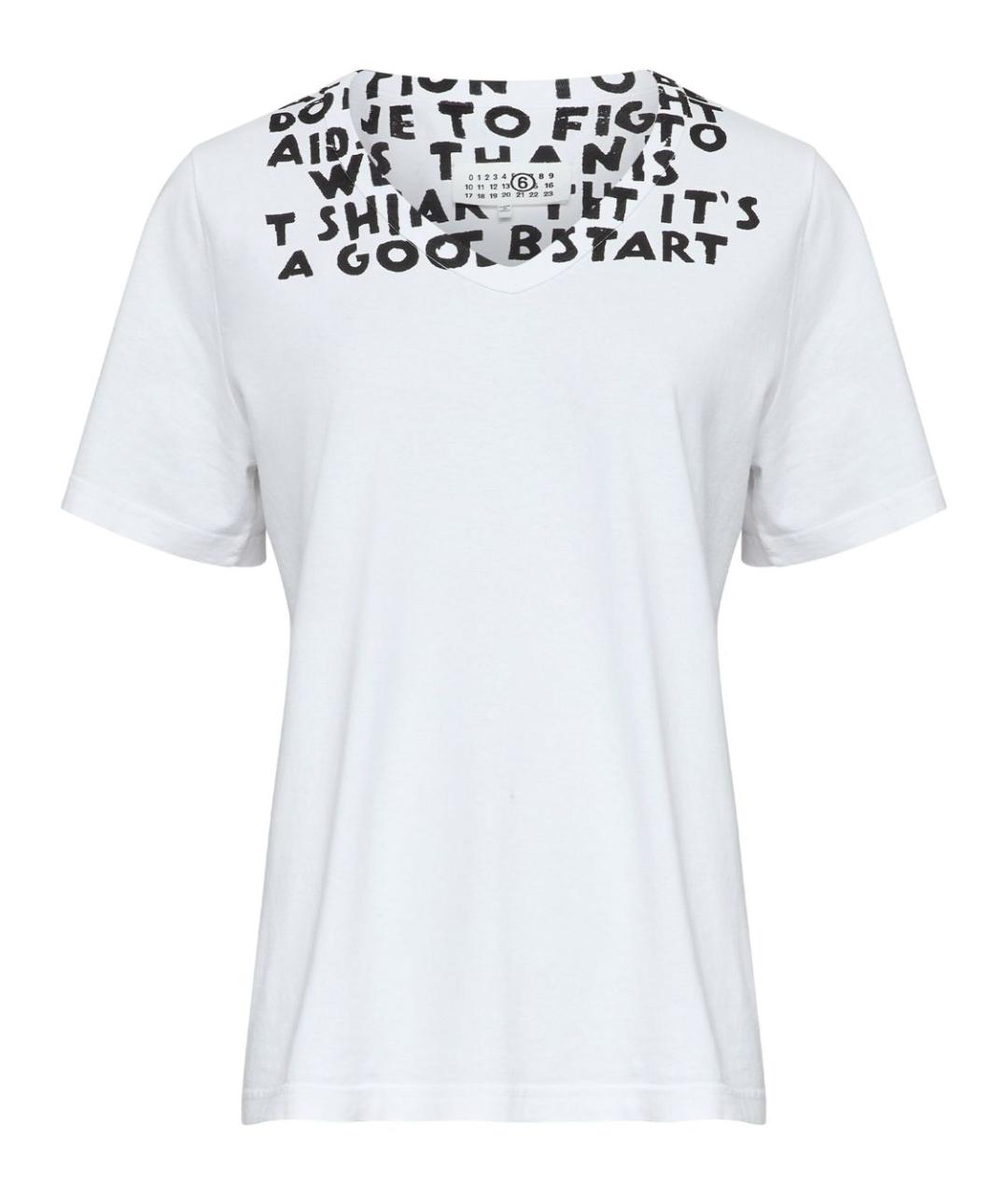 MM6 MAISON MARGIELA Белая хлопковая футболка, фото 1