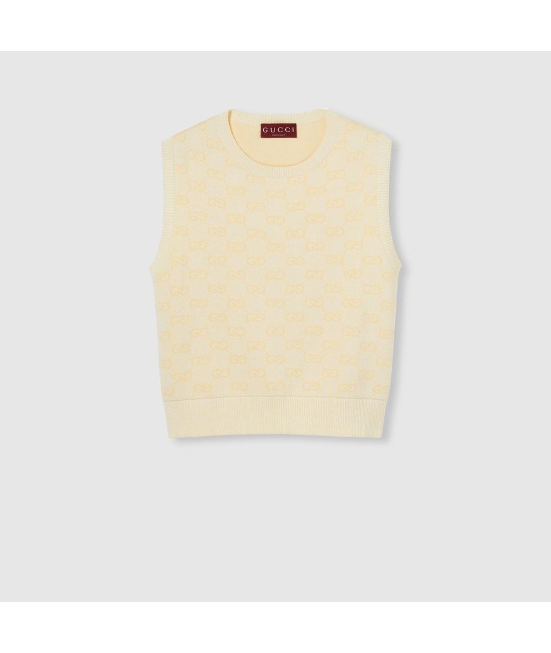 GUCCI Желтая хлопковая жилетка, фото 6