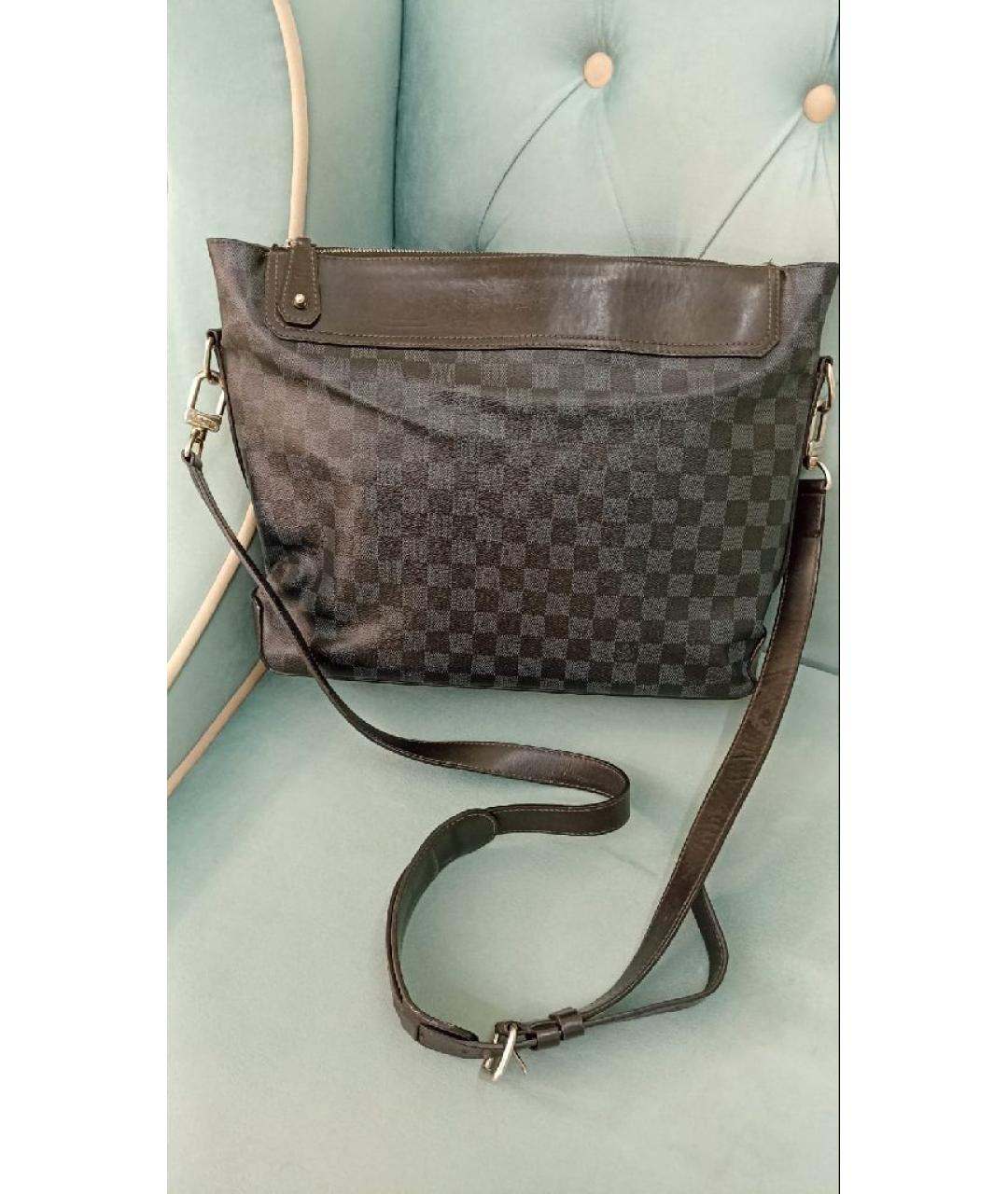 LOUIS VUITTON Коричневая кожаная сумка на плечо, фото 10