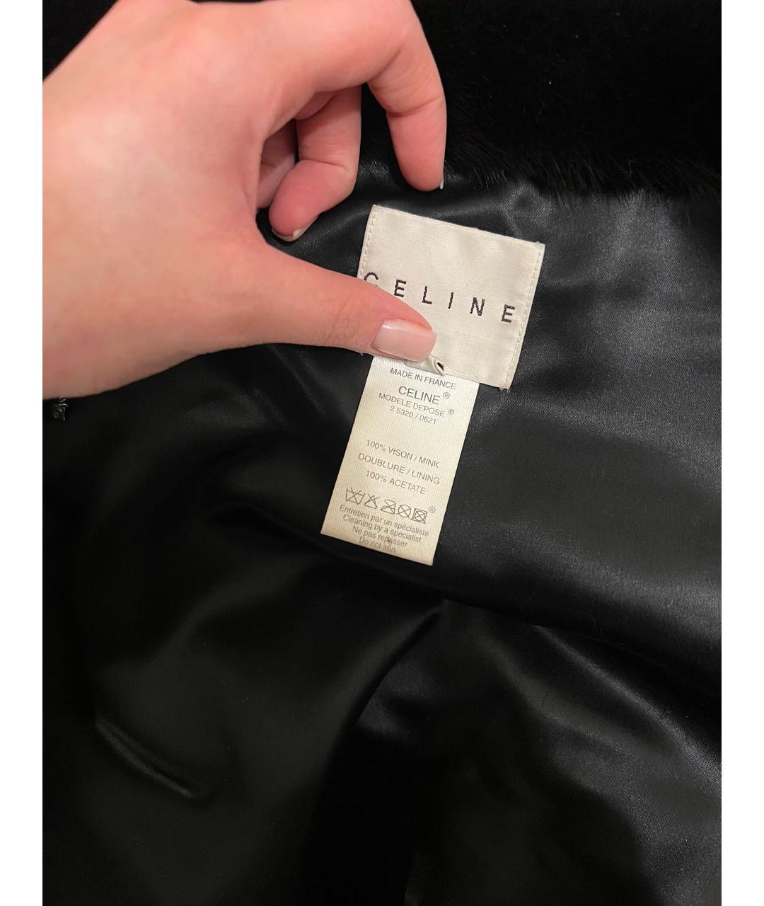 CELINE Черная ацетатная шуба, фото 5