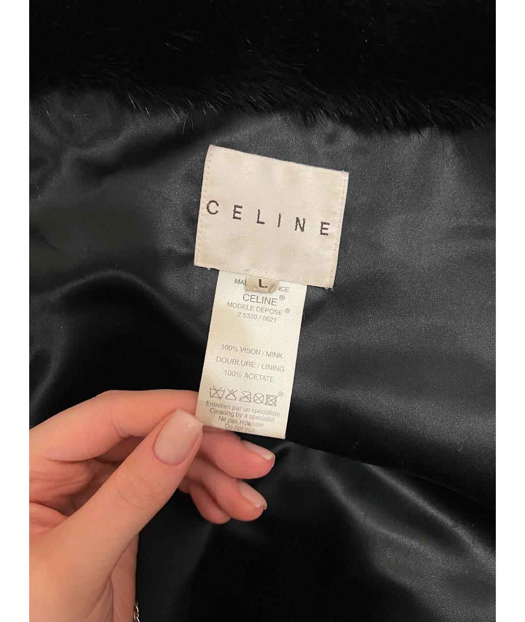 CELINE Черная ацетатная шуба, фото 4