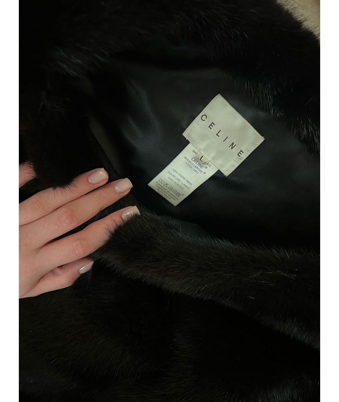 CELINE Черная ацетатная шуба, фото 3