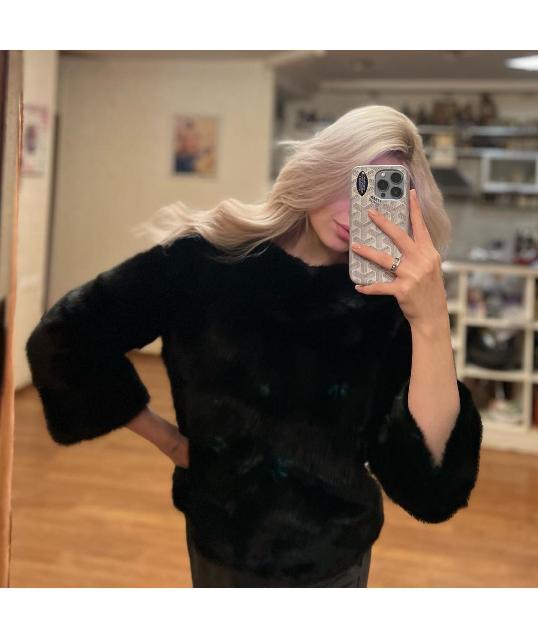 CELINE Черная ацетатная шуба, фото 7
