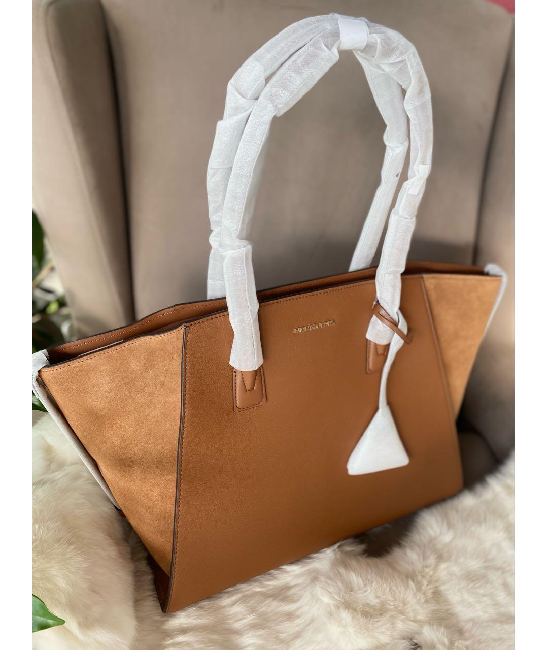 MICHAEL KORS Коричневая кожаная сумка тоут, фото 3