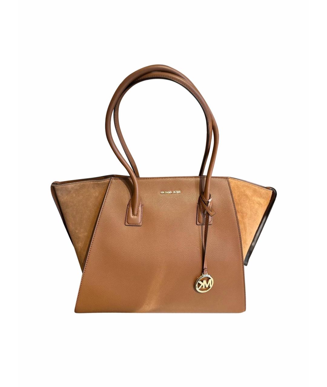 MICHAEL KORS Коричневая кожаная сумка тоут, фото 1