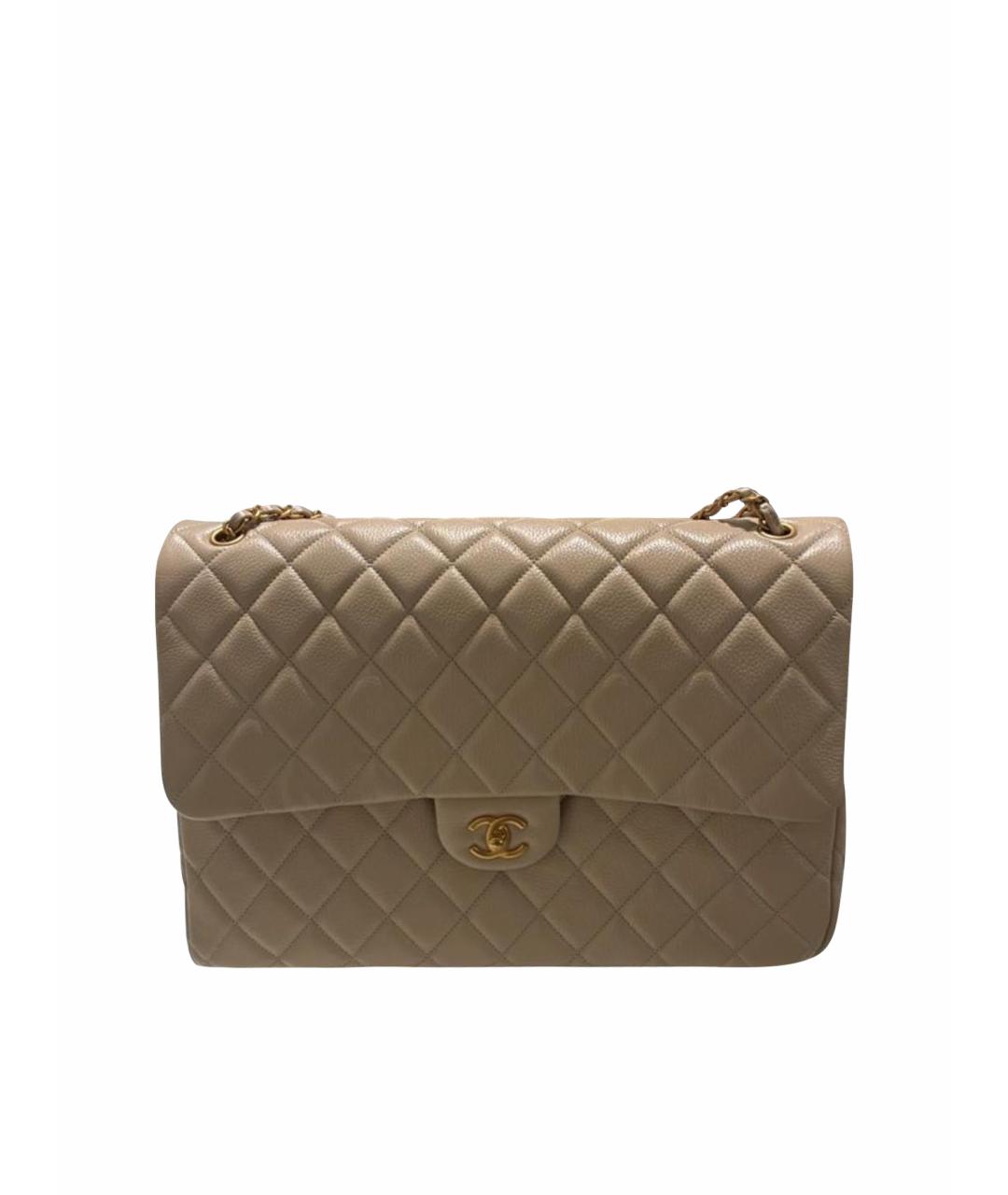 CHANEL Бежевая кожаная сумка тоут, фото 1