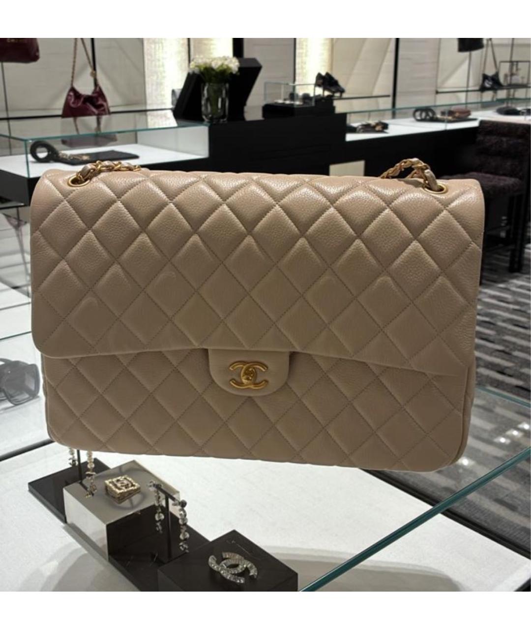 CHANEL Бежевая кожаная сумка тоут, фото 2