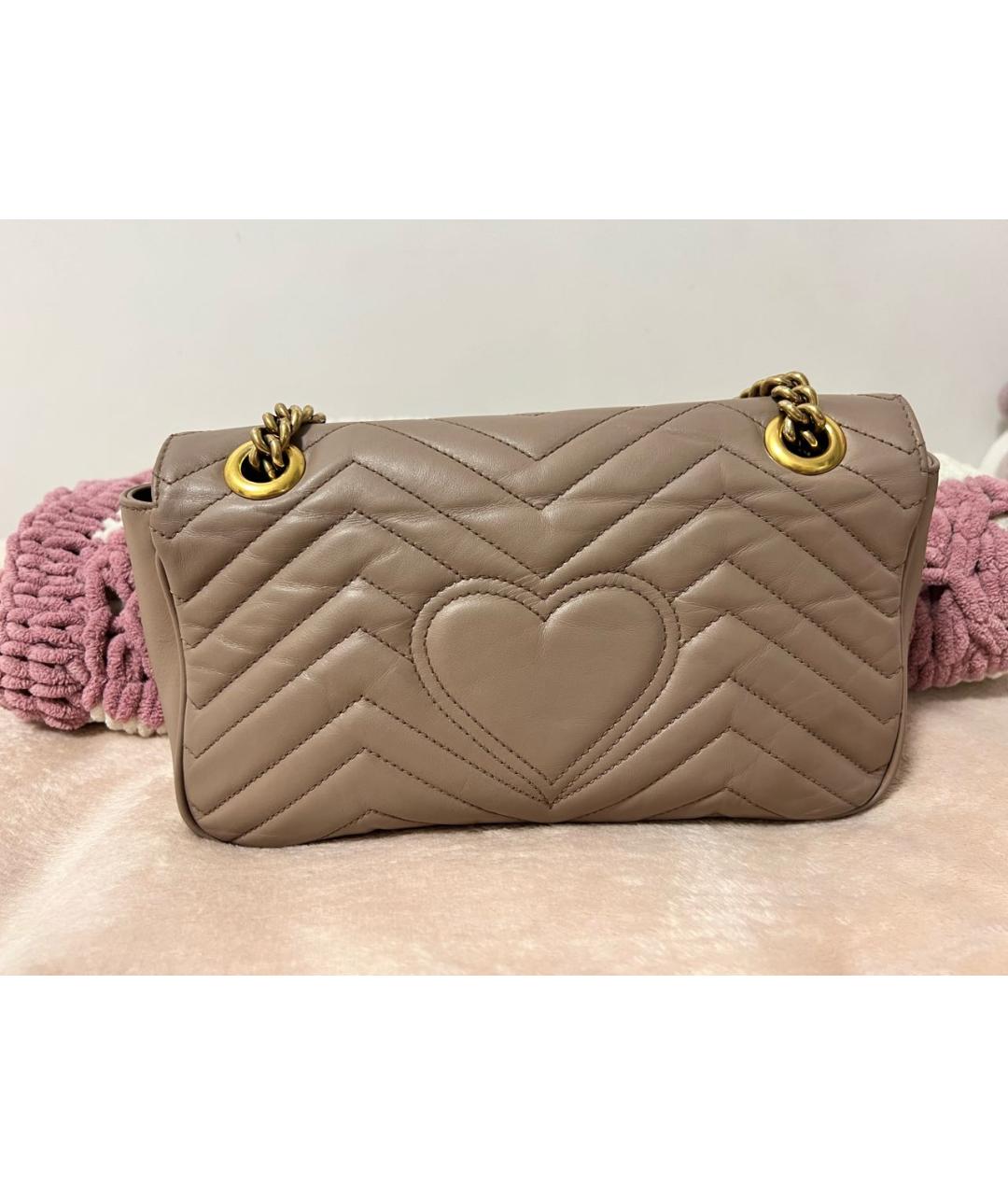 GUCCI Бежевая кожаная сумка через плечо, фото 3