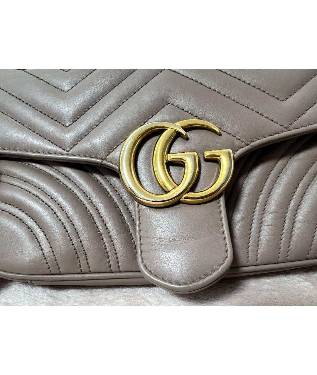 GUCCI Бежевая кожаная сумка через плечо, фото 4