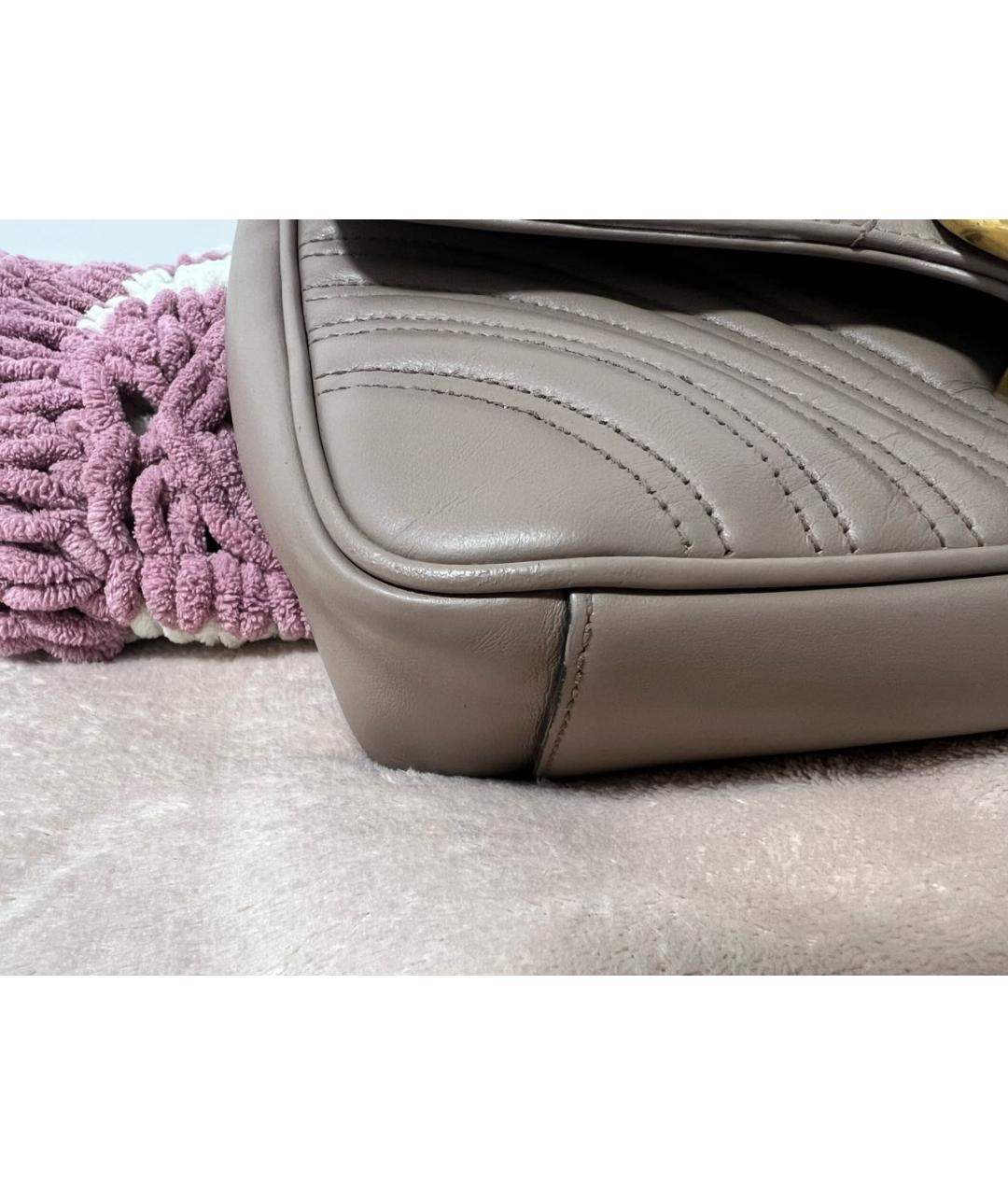 GUCCI Бежевая кожаная сумка через плечо, фото 7