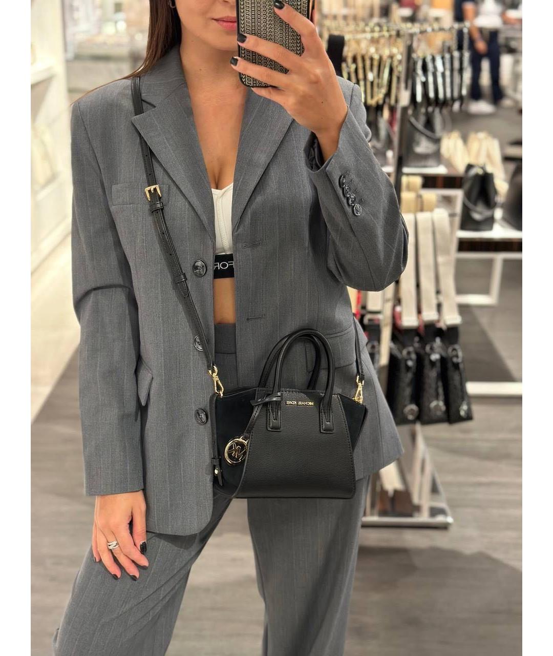MICHAEL KORS Черная кожаная сумка с короткими ручками, фото 7