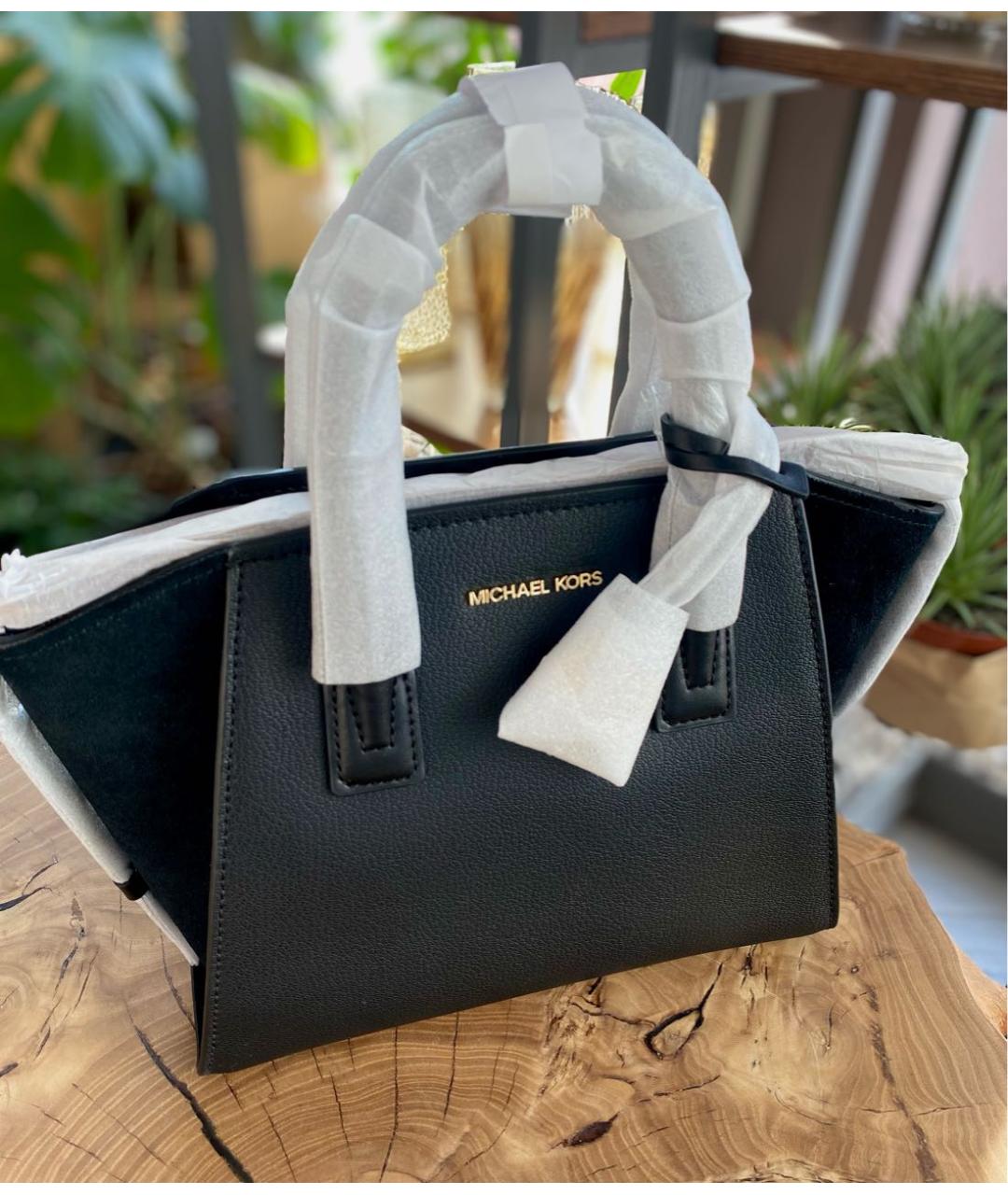 MICHAEL KORS Черная кожаная сумка с короткими ручками, фото 2