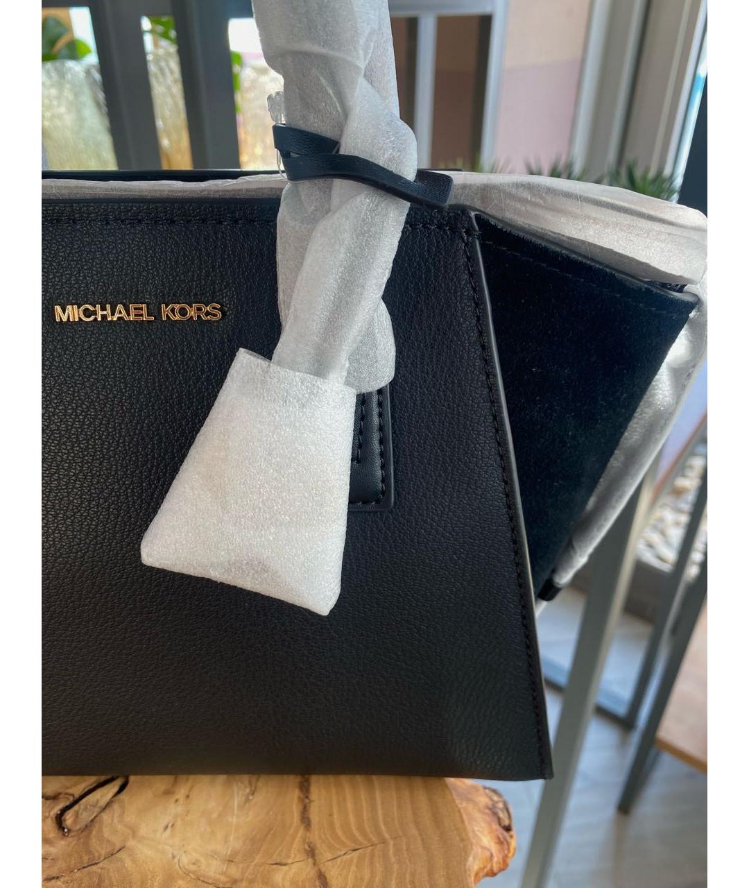 MICHAEL KORS Черная кожаная сумка с короткими ручками, фото 6