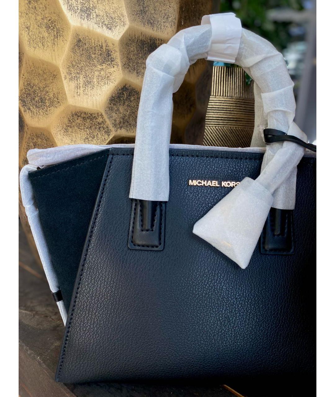 MICHAEL KORS Черная кожаная сумка с короткими ручками, фото 3