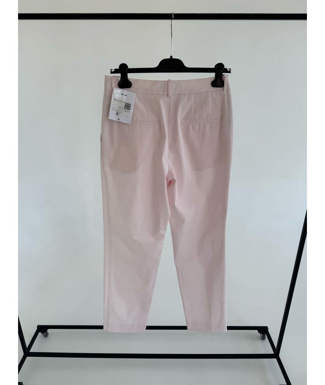 CHRISTIAN DIOR Розовые хлопко-эластановые прямые брюки, фото 2