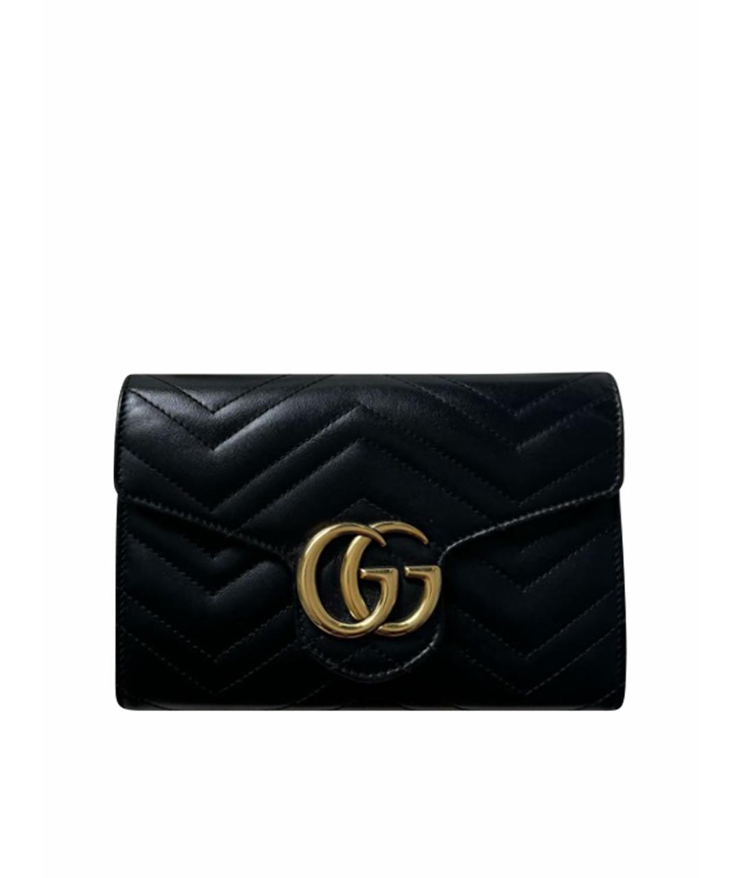 GUCCI Черная кожаная сумка через плечо, фото 1