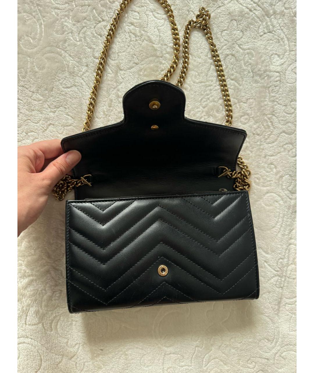 GUCCI Черная кожаная сумка через плечо, фото 4