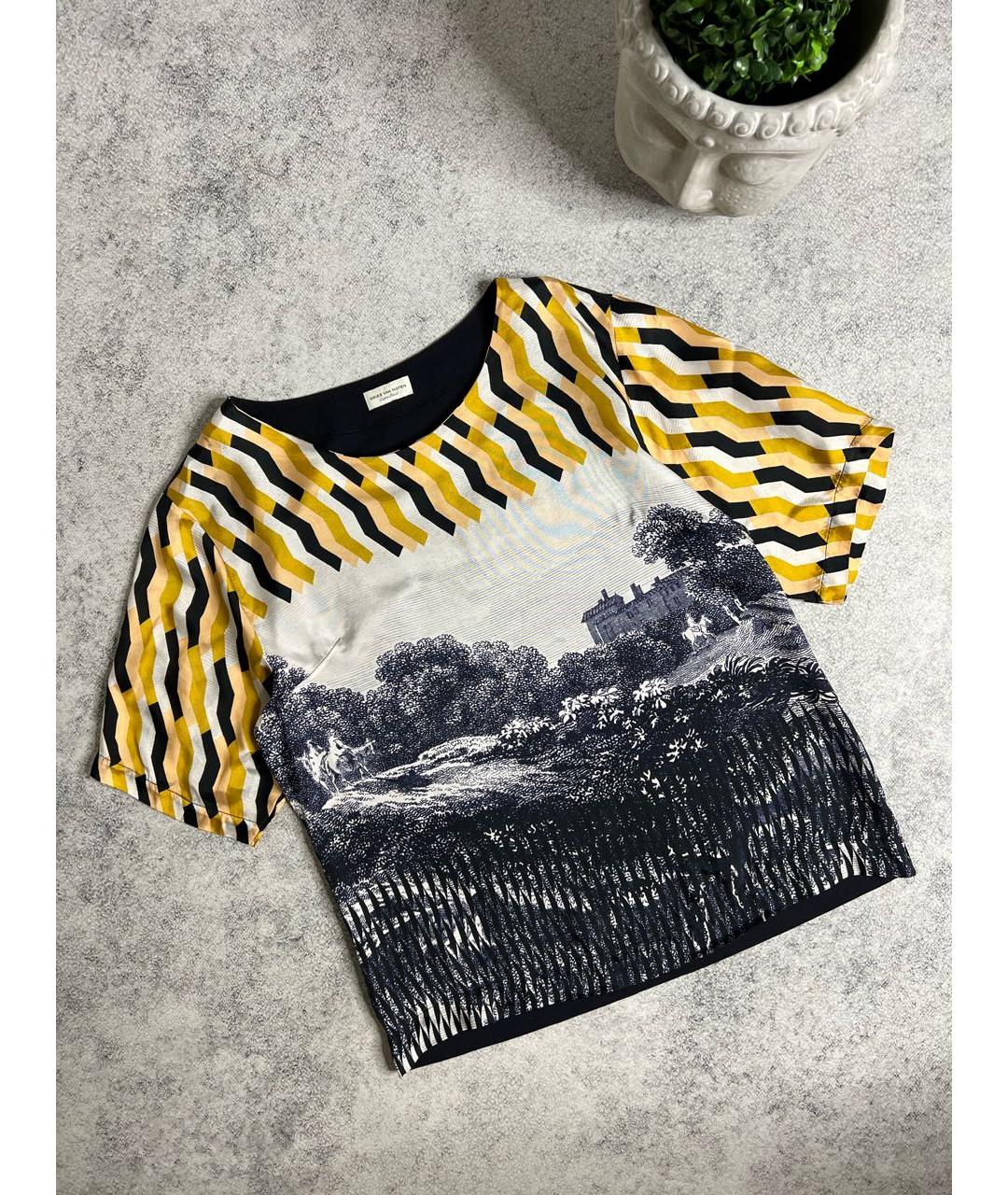 DRIES VAN NOTEN Мульти вискозная футболка, фото 9