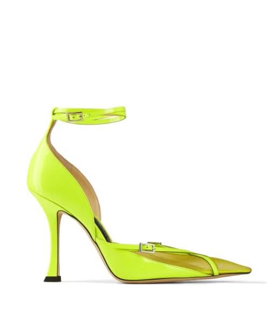 JIMMY CHOO Желтые туфли из лакированной кожи, фото 9