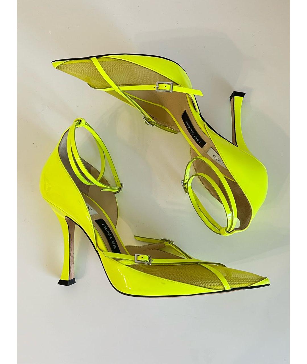 JIMMY CHOO Желтые туфли из лакированной кожи, фото 3