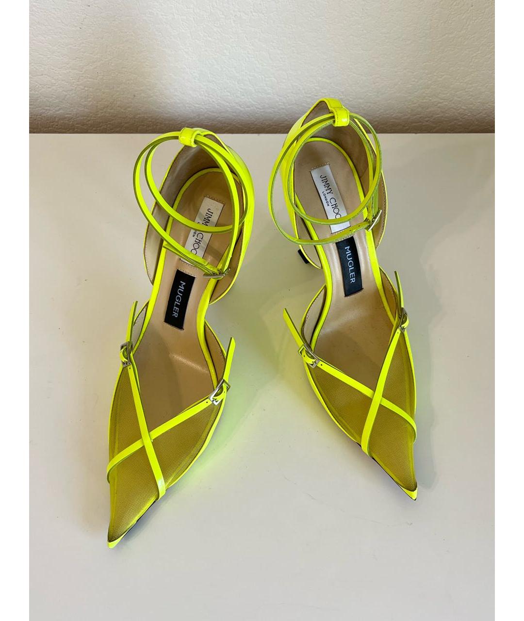 JIMMY CHOO Желтые туфли из лакированной кожи, фото 2