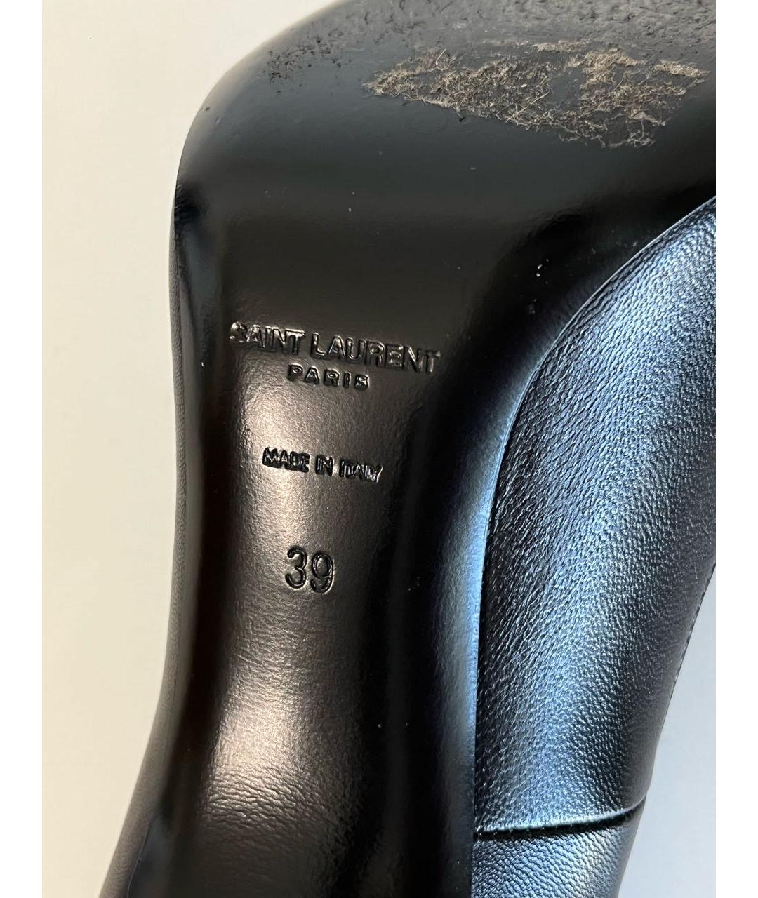 SAINT LAURENT Черные кожаные туфли, фото 7