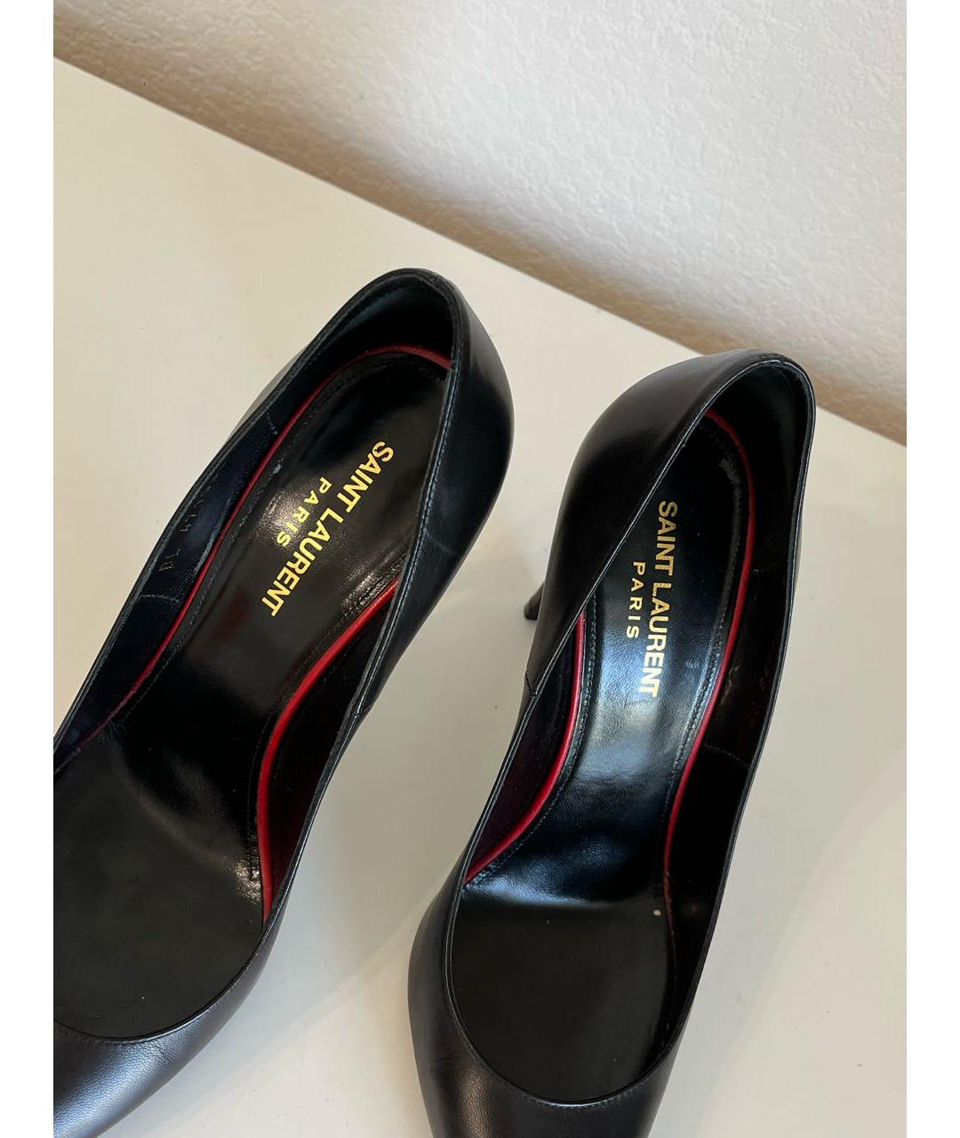 SAINT LAURENT Черные кожаные туфли, фото 8