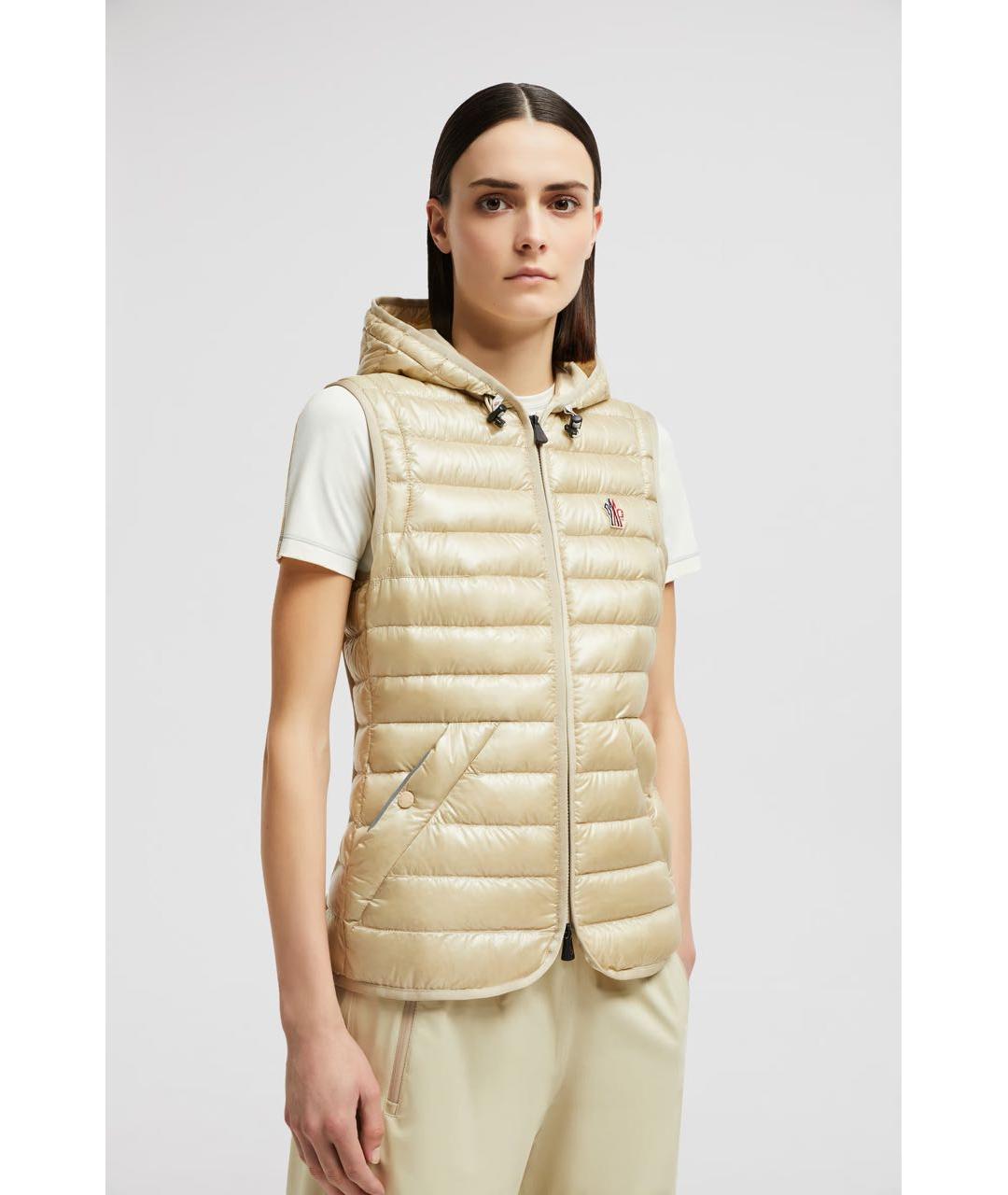 MONCLER GRENOBLE Бежевый синтетический пуховик, фото 4