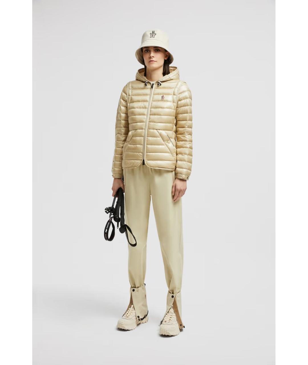 MONCLER GRENOBLE Бежевый синтетический пуховик, фото 3