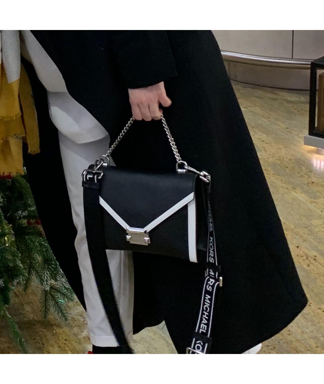MICHAEL KORS Черная кожаная сумка с короткими ручками, фото 7