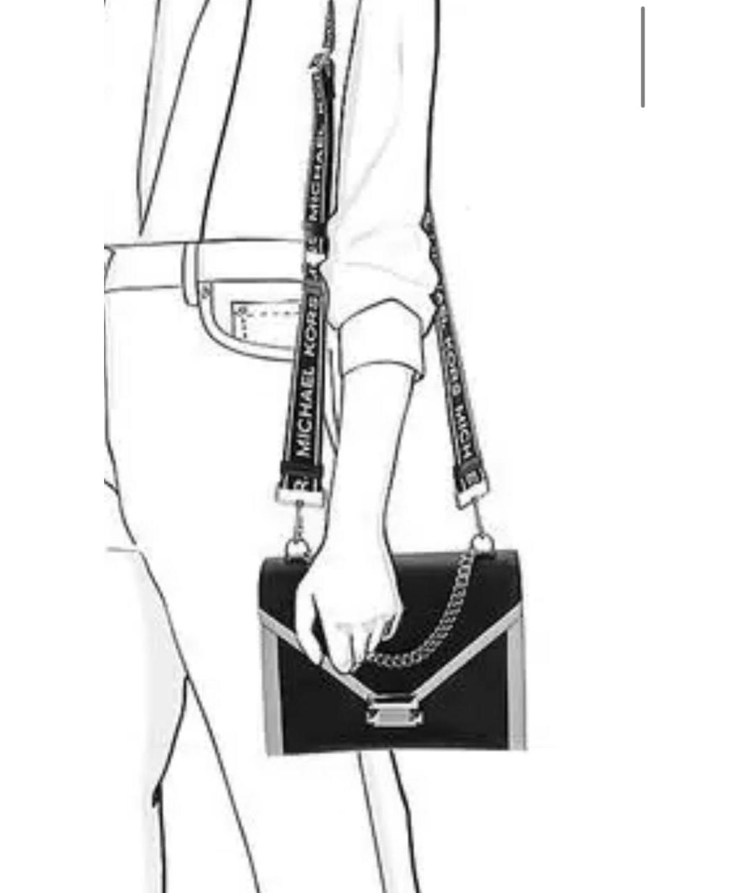 MICHAEL KORS Черная кожаная сумка с короткими ручками, фото 2