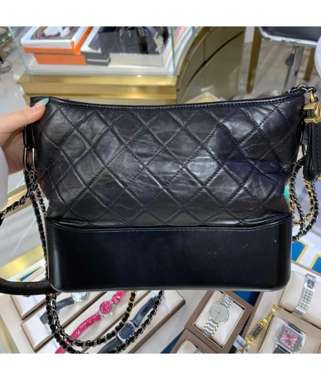 CHANEL Черная кожаная сумка через плечо, фото 3