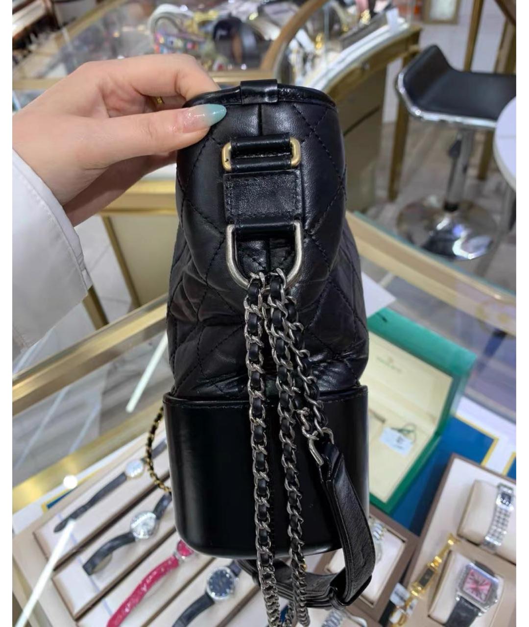CHANEL Черная кожаная сумка через плечо, фото 4