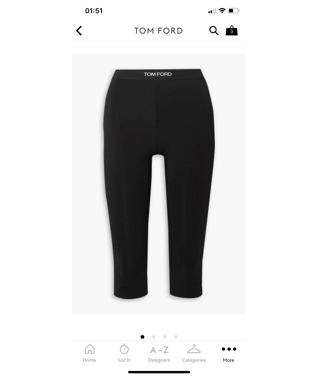 TOM FORD Черные леггинсы и велосипедки, фото 5