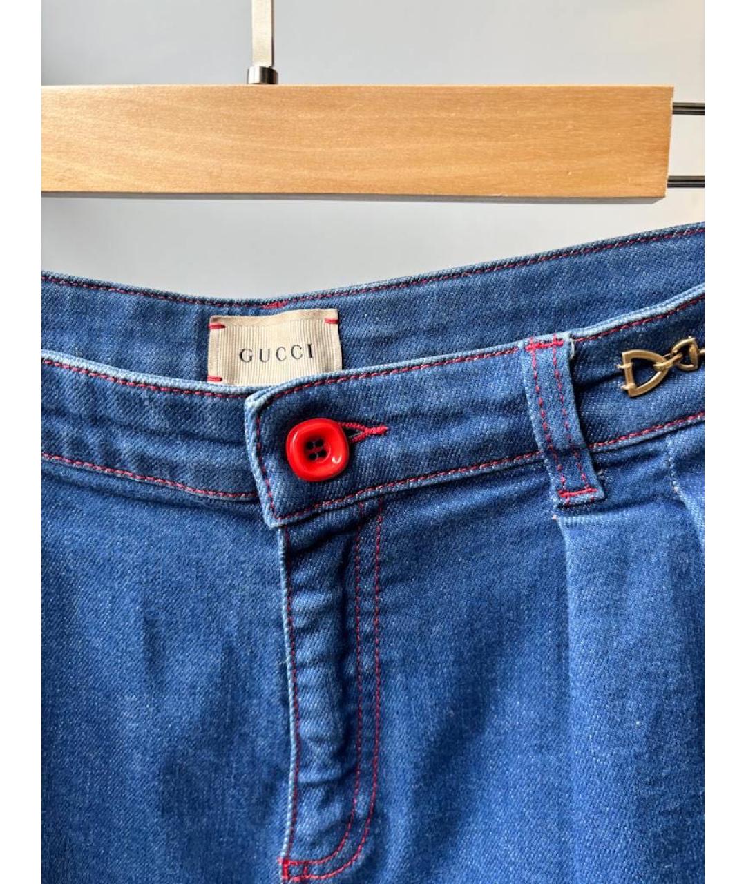 GUCCI Синие деним брюки и шорты, фото 4