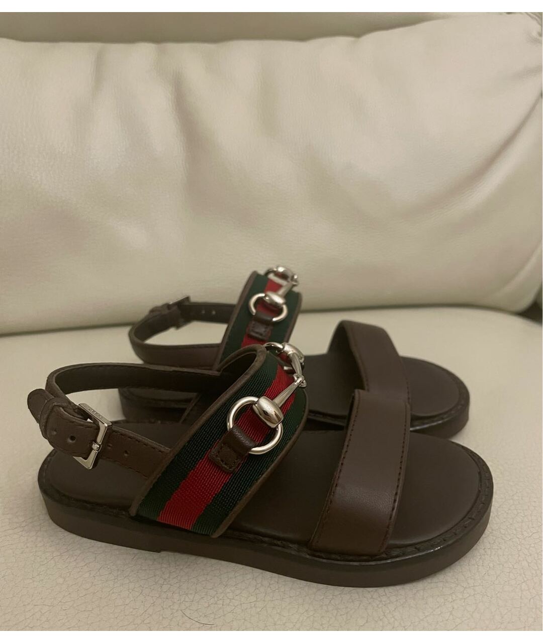 GUCCI Коричневые кожаные сандалии и шлепанцы, фото 5