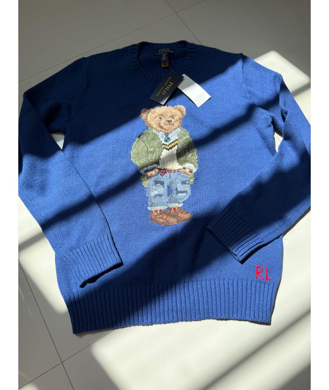POLO RALPH LAUREN Синий хлопковый джемпер / свитер, фото 2