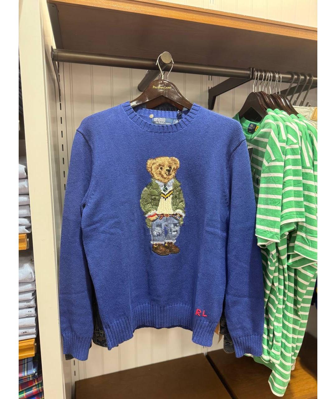 POLO RALPH LAUREN Синий хлопковый джемпер / свитер, фото 9