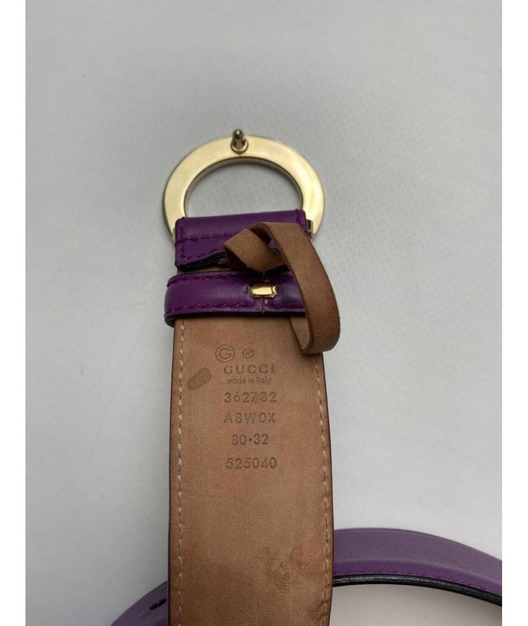 GUCCI Фиолетовый кожаный ремень, фото 3