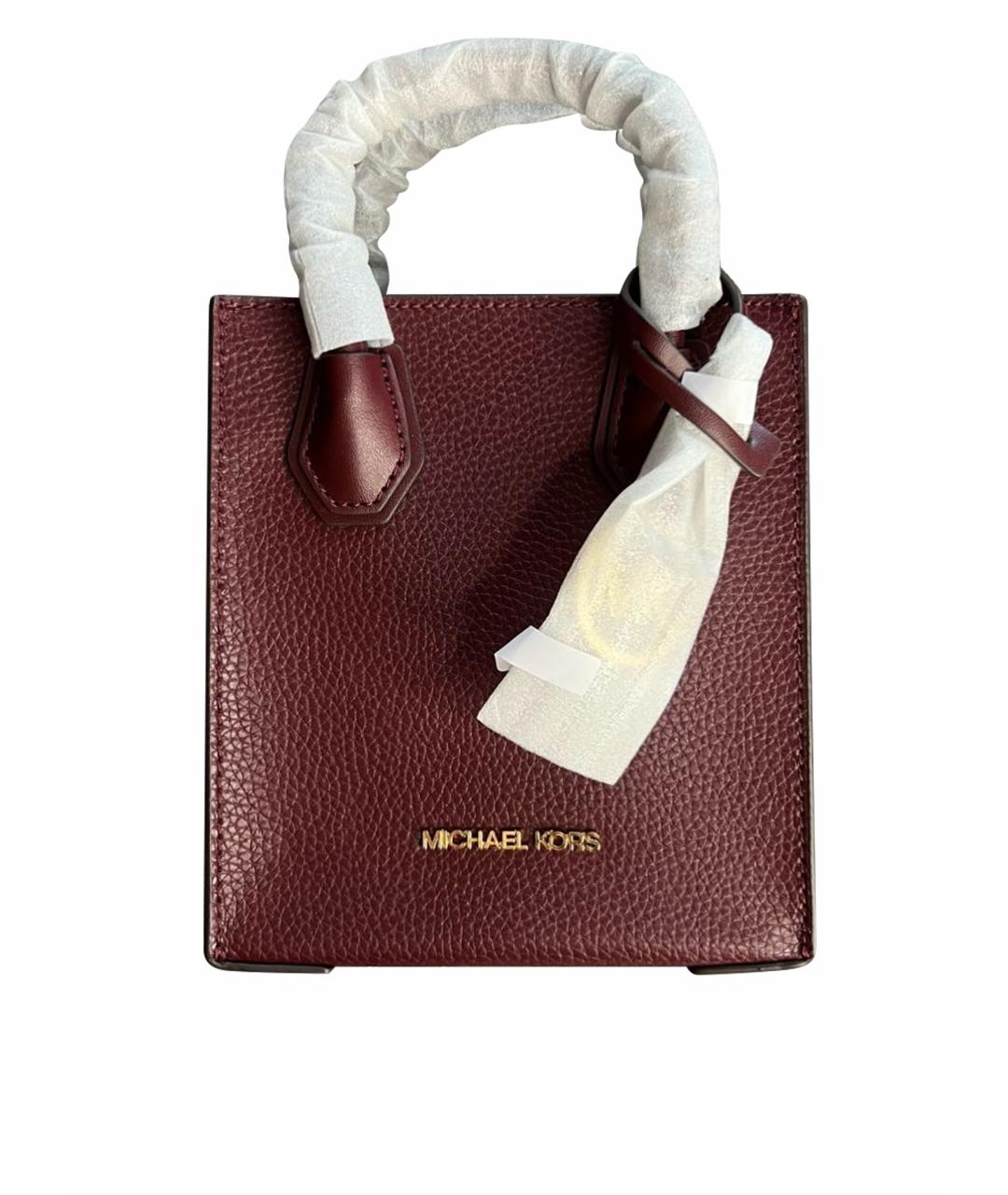 MICHAEL KORS Бордовая кожаная сумка с короткими ручками, фото 1